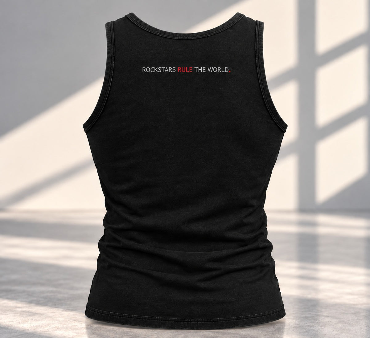 Black RFD tank top, alternate view