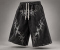 Black RFD 3/4 fleece shorts, front view