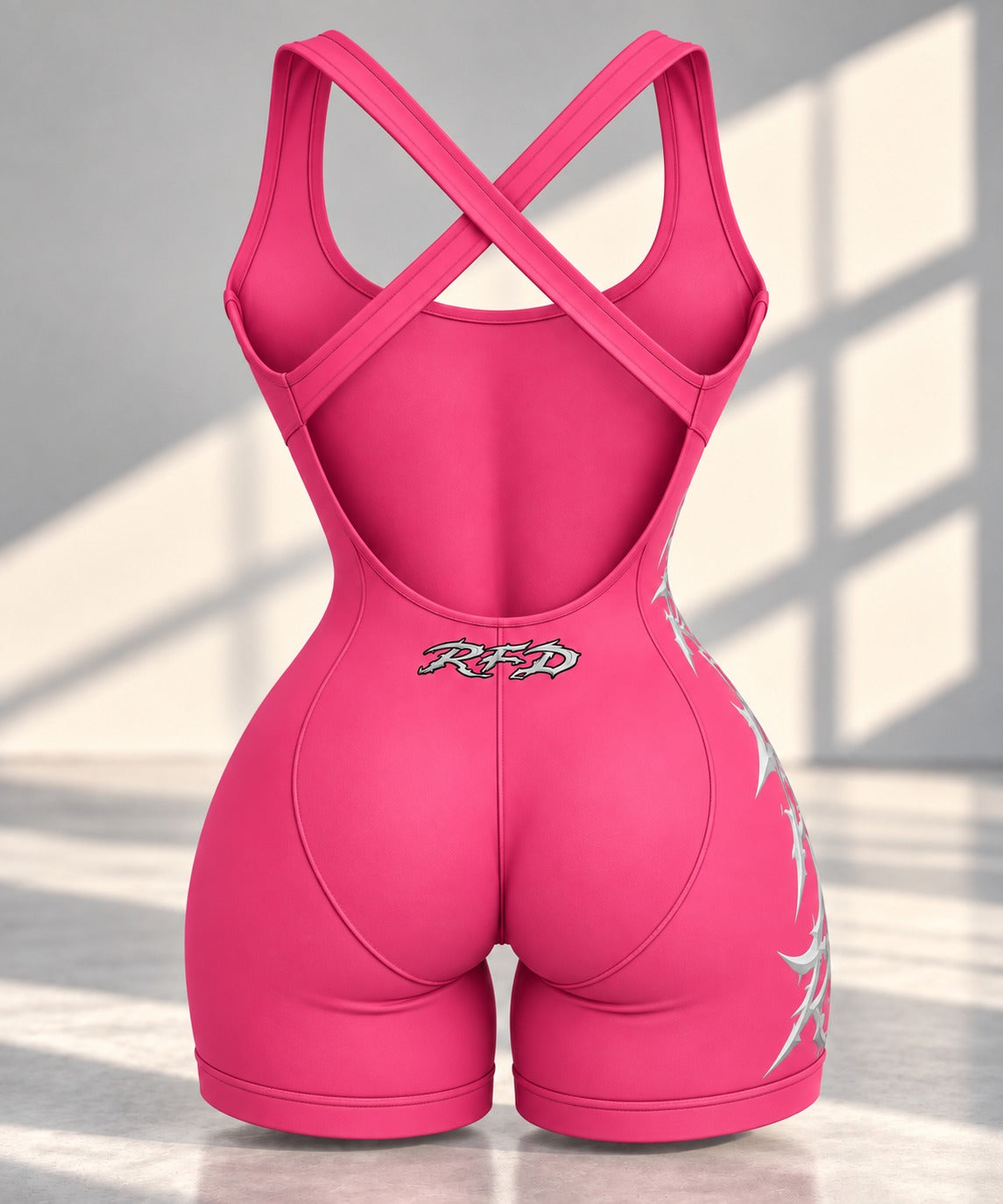 Pink Pretty Girls Love Rockstars bodysuit by RFD, alternate view
