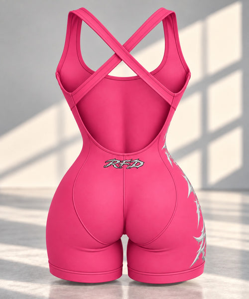 Pink Pretty Girls Love Rockstars bodysuit by RFD, alternate view